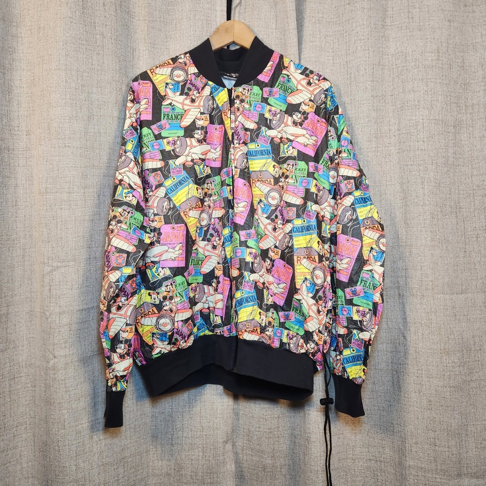 VTG Disney Originals Tyvek Jacket Size LG Mickey‎ Windbreaker 90s Lightweight